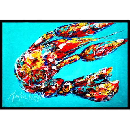 Carolines Treasures Lucy The Crawfish In Blue Indoor Or Outdoor Mat 24 x 36 In. MW1161JMAT